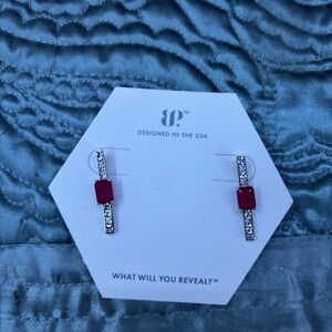 Elegant Red and Silver Earrings
